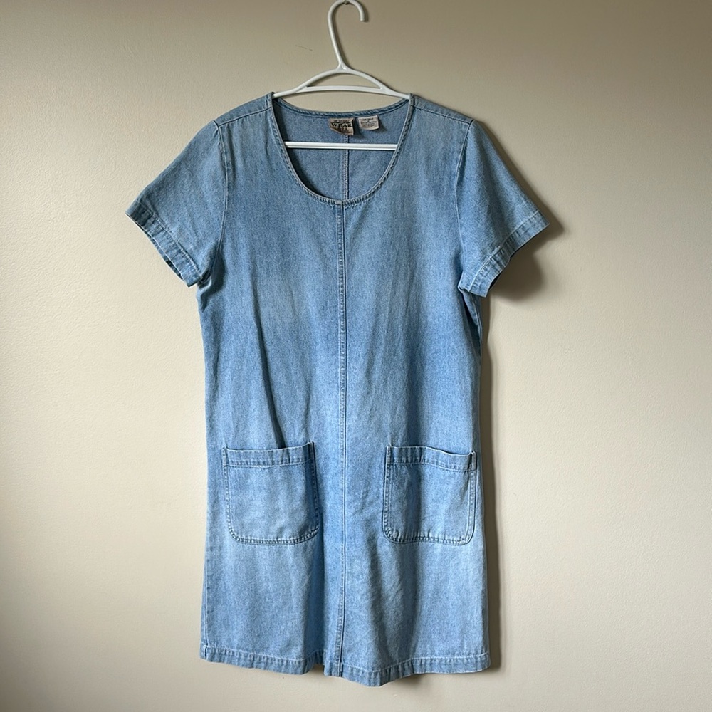 1990s Vintage Denim T-shirt Dress